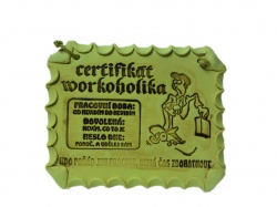 Keramická plaketa - Certifikát workoholika