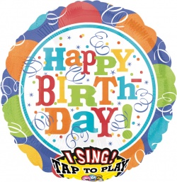 Fóliový balónek se zvukem - Happy birthday
